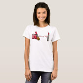 口紅と赤面トップ Tシャツ (正面フル)