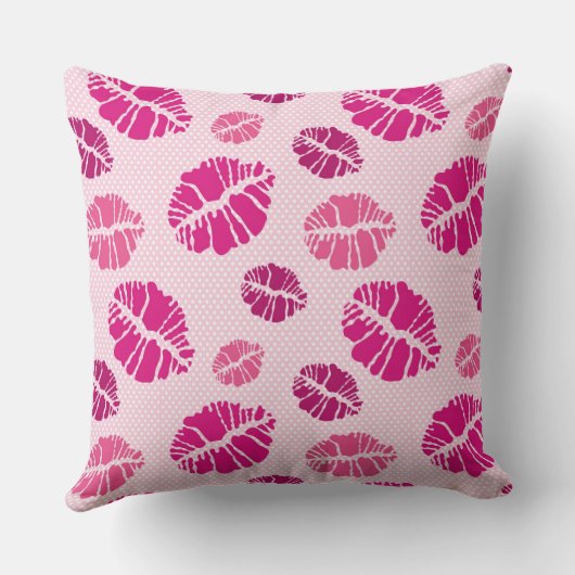 口紅のキスの形のプリントパターン クッション (裏面)