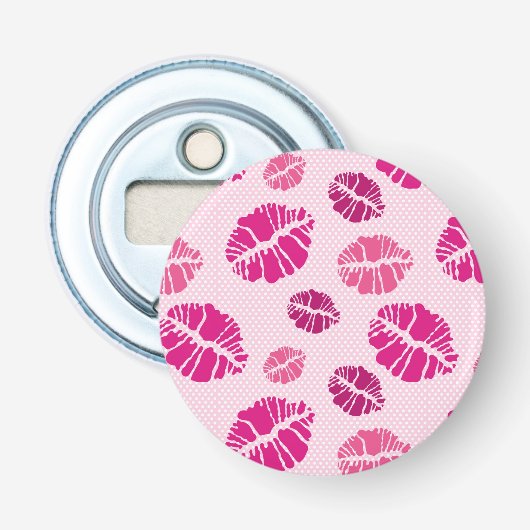 口紅のキスの形のプリントパターン 栓抜き (正面)