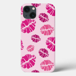 口紅のキスの形のプリントパターン iPhone 13ケース
