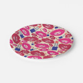 口紅のキスパターン ペーパープレート (アングル)