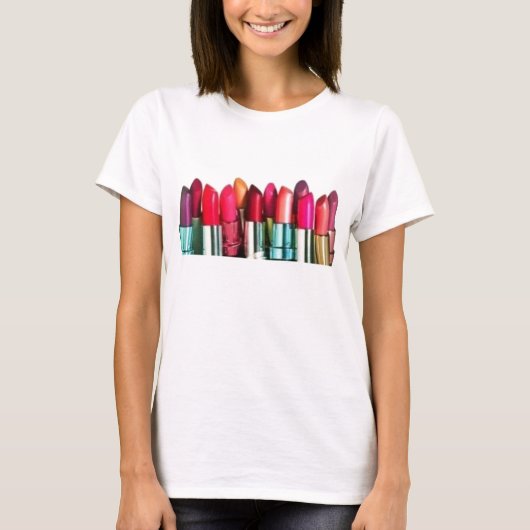 口紅のコラージュ Tシャツ (正面)