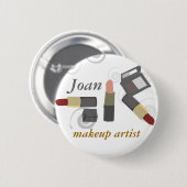 口紅のサロンのスパのメーキャップアーティストの化粧品 缶バッジ (正面&裏面)