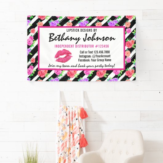 口紅のディストリビューターのバラのキスの展示会/パーティー 横断幕 (インサイチュ)