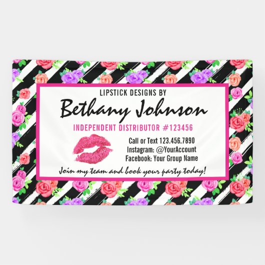 口紅のディストリビューターのバラのキスの展示会/パーティー 横断幕 (横)