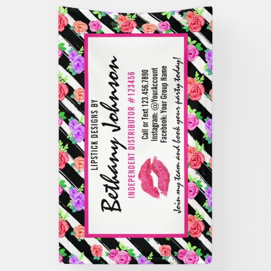 口紅のディストリビューターのバラのキスの展示会/パーティー 横断幕 (縦)