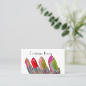 口紅のデザインのメーキャップアーティスト 名刺 (スタンド正面)