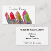 口紅のデザインのメーキャップアーティスト 名刺 (正面/裏面)