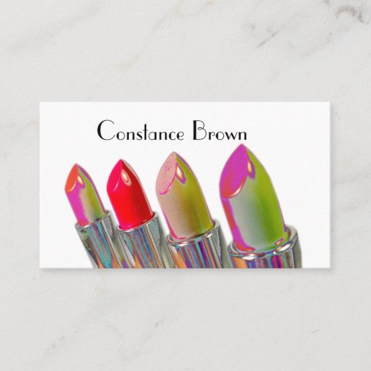口紅のデザインのメーキャップアーティスト 名刺 (正面)