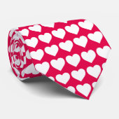 口紅のピンクの白いハート ネクタイ (ロール)