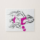 口紅のピンクの適当なひよこ ジグソーパズル (横)