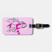 口紅のピンクの適当なひよこ ラゲッジタグ (正面横)