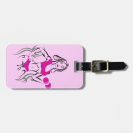 口紅のピンクの適当なひよこ ラゲッジタグ