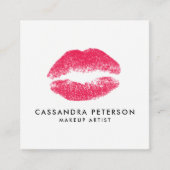 口紅のプリントのメーキャップアーティストのミニマリストの正方形 スクエア名刺 (正面)