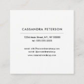 口紅のプリントのメーキャップアーティストのミニマリストの正方形 スクエア名刺 (裏面)