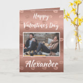 口紅のプリント バレンタインデーの彼への写真 カード (黄色い花)