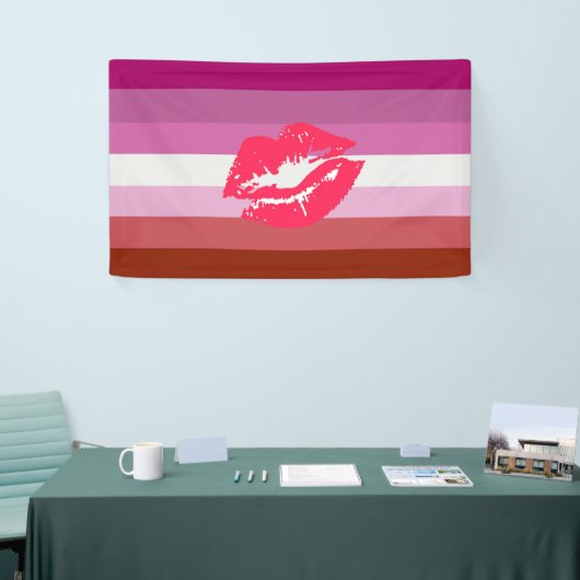 口紅のレズビアンのプライドの旗 横断幕 (トレードショー)