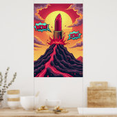口紅の噴火：アポップ・アートのート火山 ポスター (キッチン)