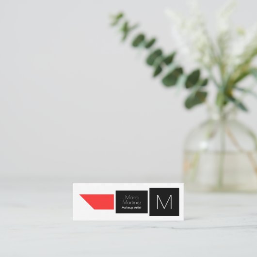 口紅の幾何学的な形カバー スキニー名刺 (スタンド正面)