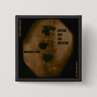口紅の正方形ボタン 缶バッジ