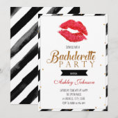 口紅の独身最後の女友達パーティー招待状 招待状 (正面/裏面)