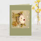 口紅の魚カード カード (黄色い花)