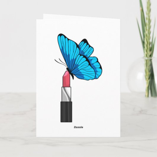 口紅をつけた蝶 カード (裏面)