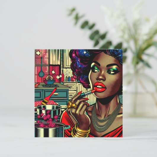 口紅を塗る美しい女性 (スタンド正面)