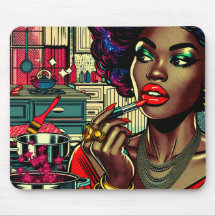 口紅を塗る美しい女性