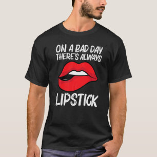 口紅カッコいい女男性へ化粧品メイクアップ Tシャツ