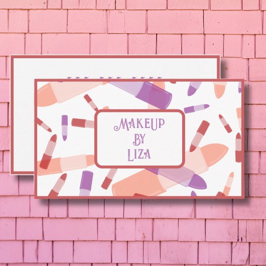 口紅カラフル管メイクアップアーティスト美しい 名刺