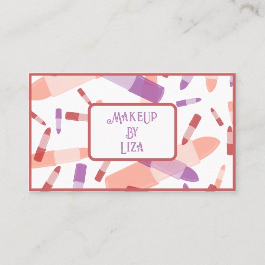 口紅カラフル管メイクアップアーティスト美しい 名刺 (正面)