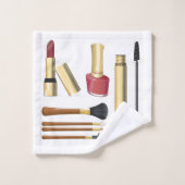 口紅ガーリー化粧品化粧 バスタオルセット (ウォッシュタオル)