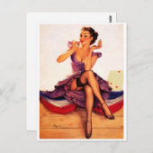 口紅ガールピンアップ ポストカード (正面/裏面)