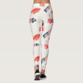 口紅キスをする模様の口 レギンス (裏面)