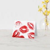 口紅キスキスリッププリントラブバレンタイン カード (黄色い花)