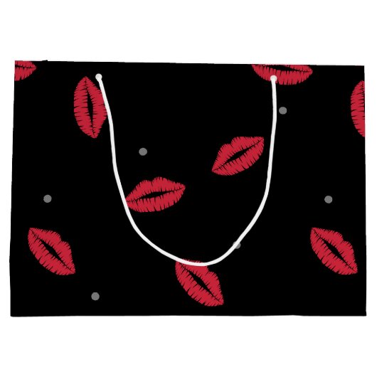 口紅キスバレンタインデー抱き枕 ラージペーパーバッグ (裏面)