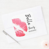 口紅キスピンクリップステインホワイト美しいスパ スクエアシール (封筒)