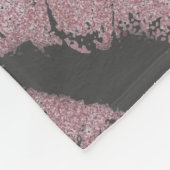 口紅キスプリントピンクリップステイングレーかわいい フリースブランケット (角)