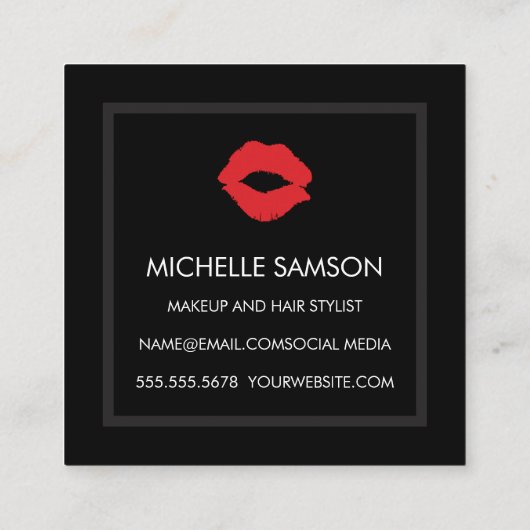 口紅キスメイクアップアーティスト スクエア名刺 (裏面)