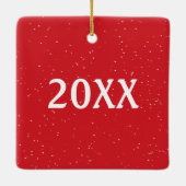 口紅キス付きクリスマスゴールデンレトリバー セラミックオーナメント (裏面)