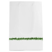 口紅キス付きクリスマスゴールデンレトリバー ミディアムペーパーバッグ (裏面)