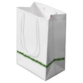 口紅キス付きクリスマスゴールデンレトリバー ミディアムペーパーバッグ (裏面アングル)