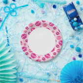 口紅キス形状プリントパターン ペーパープレート (パーティー)