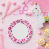 口紅キス形状プリントパターン ペーパープレート (パーティー)