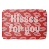 口紅キス赤とピンクの唇カスタムバスマット バスマット (正面)