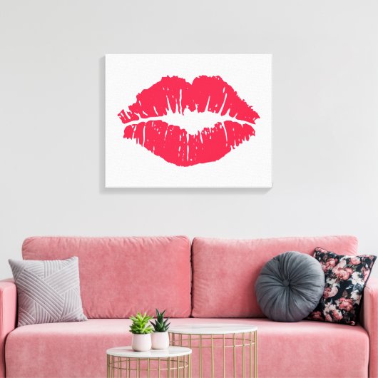 口紅キス キャンバスプリント (インサイチュ (リビング))