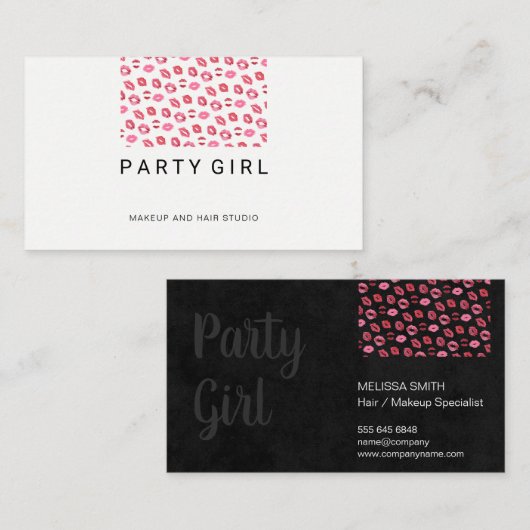 口紅キス/サロン 名刺 (正面/裏面)