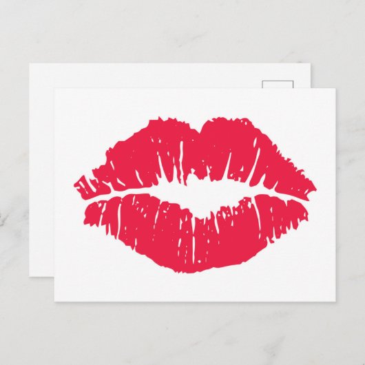 口紅キス ポストカード (正面/裏面)