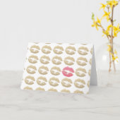 口紅キス 空白の カード (黄色い花)